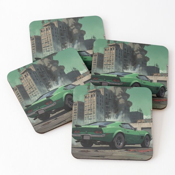 Item preview, Green car in the ruins of a city designed and sold by JohnChocolate.