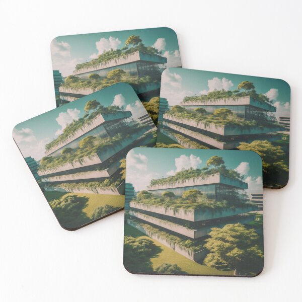 Item preview, Modern Building with Rooftop Terrace designed and sold by BestArtByArvind.