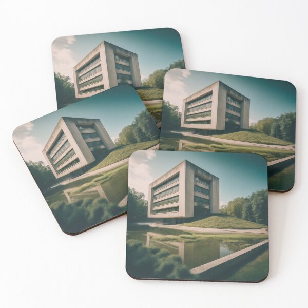 Item preview, Hilltop Building with Tranquil Pond designed and sold by BestArtByArvind.