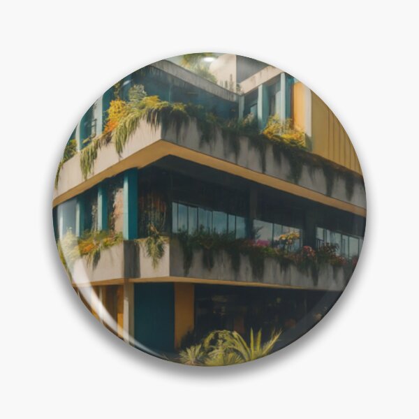 Item preview, Urban Oasis: Building with Balcony Gardens designed and sold by BestArtByArvind.