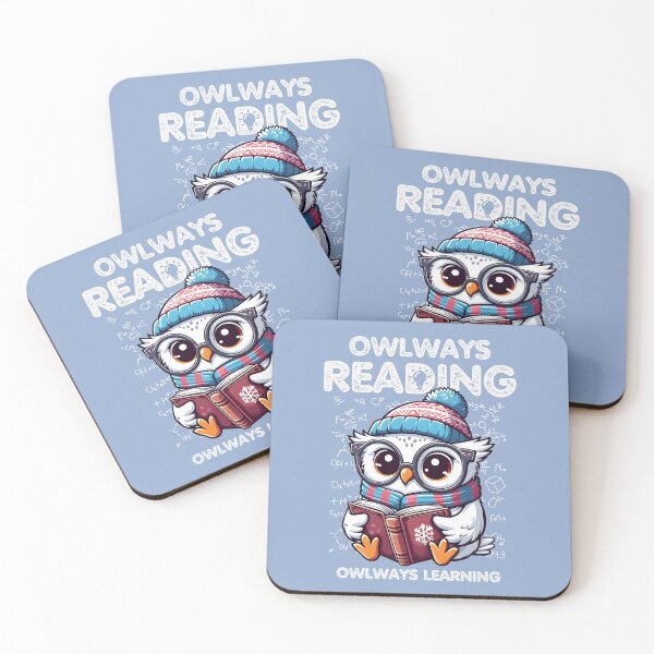 Item preview, Owlways Reading. Owlways Learning. - Cute Snow Owl reading a book designed and sold by The magic  Yellow bus.