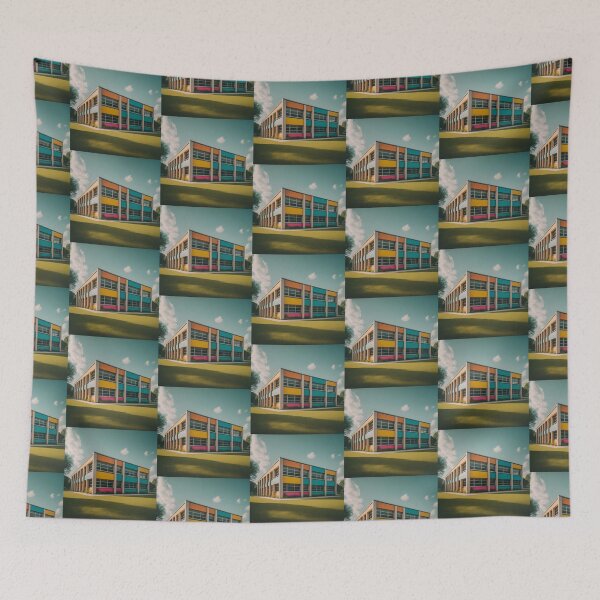 Item preview, Colorful Building in a Field designed and sold by BestArtByArvind.