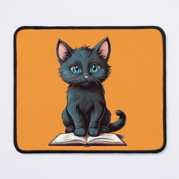 Item preview, Black cat laying on book  designed and sold by Robertworkshop.