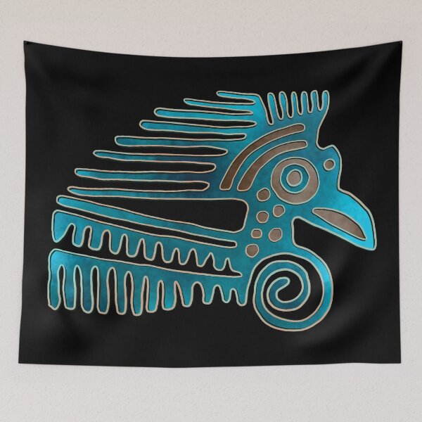 Item preview, Mexican blue bird pattern flat stamp from Veracruz designed and sold by DaveDanchuk.
