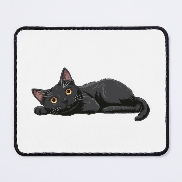 Item preview, Serene Black Cat Laying on Its Side, A Tranquil Feline Image designed and sold by tjnextgen99.