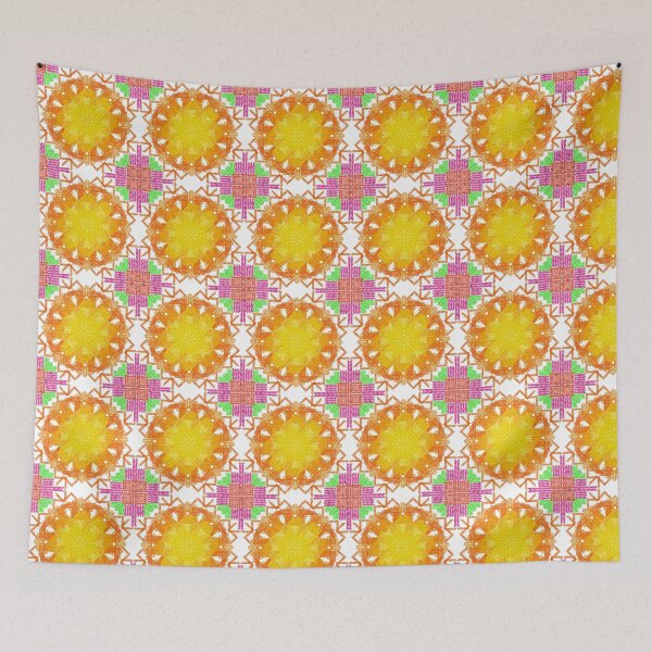 Item preview, A colorful pattern of circles and squares with a yellow center designed and sold by PWDigitalArt.