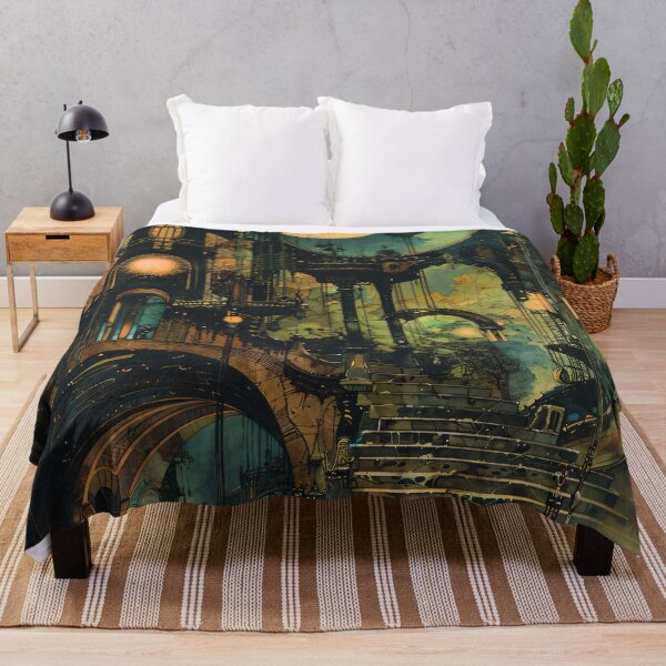 Item preview, Steam City Staircase Night Art Nouveau designed and sold by entwithanaxe.