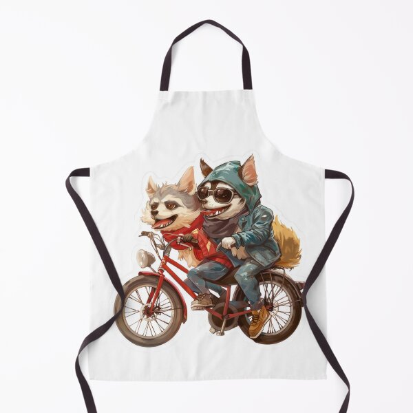 Item preview, Playful wolf and chihuahua cycling on one bike in a Muppet Show-inspired scene full of joy and color designed and sold by tjnextgen99.