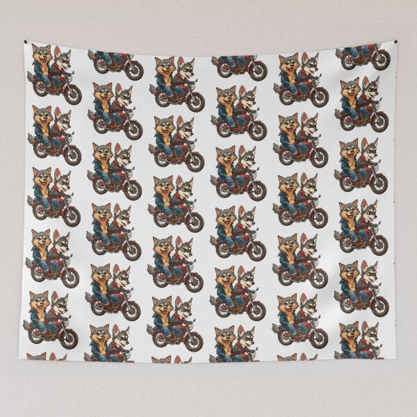Item preview, A joyful, colorful illustration of a wolf and chihuahua riding a bike, capturing the Muppet Show spirit designed and sold by tjnextgen99.