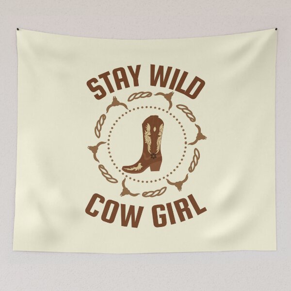 Item preview,  STAY WILD ,COW GIRL ,WEST WOOD, VINTAGE, USA designed and sold by AnimalsArts21.