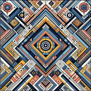 Artwork thumbnail, Rectangular Futuristic Pattern by AIrtisticPrints
