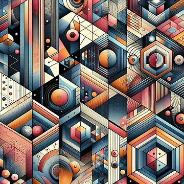 Artwork thumbnail, Rectangular Futuristic Pattern by AIrtisticPrints