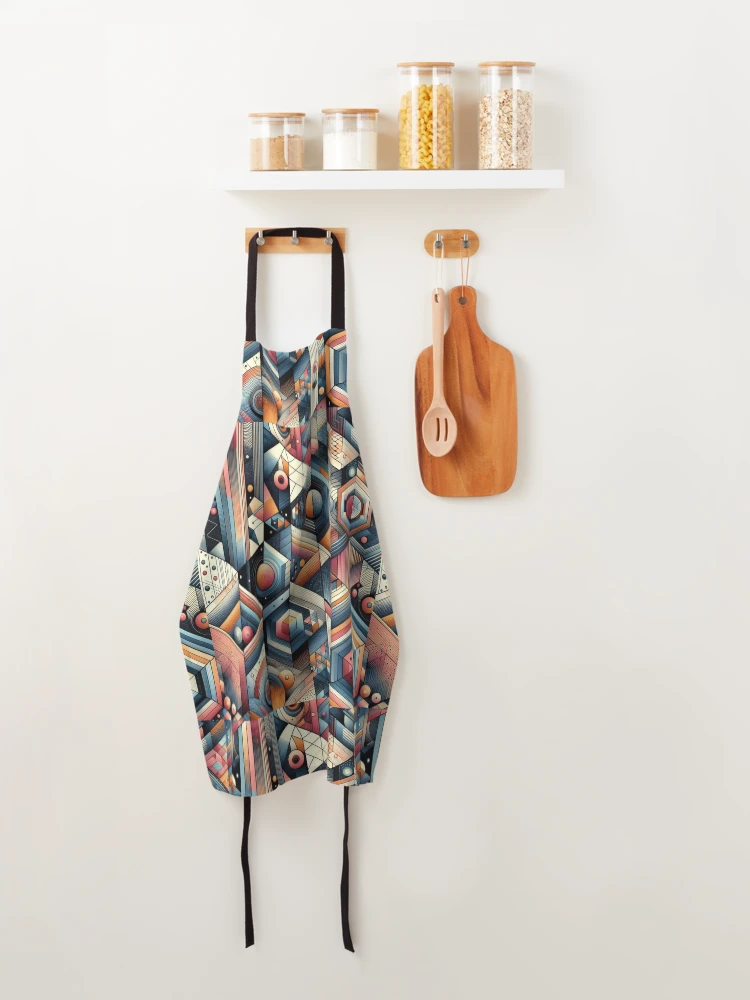 Thumbnail 4 of 6, Apron, Rectangular Futuristic Pattern designed and sold by AIrtisticPrints.
