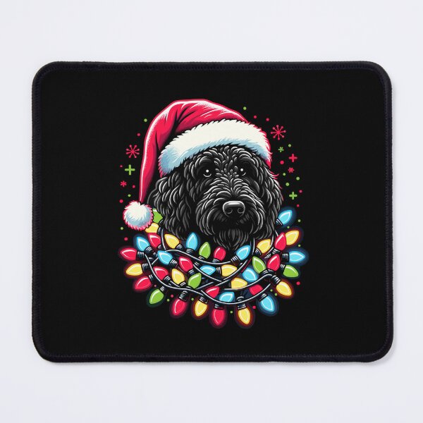Item preview, Black Labradoodle Christmas Tree Xmas Lights Doodle Dog designed and sold by taaddison50.