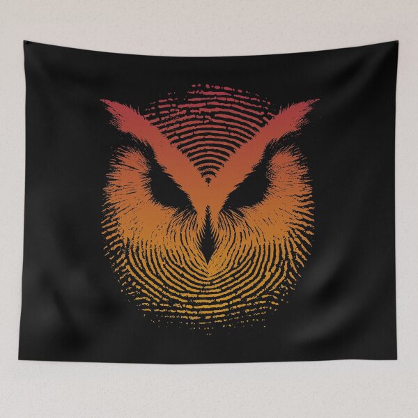 Item preview, Retro Sunset Owl Fingerprint designed and sold by Urban-Alien.