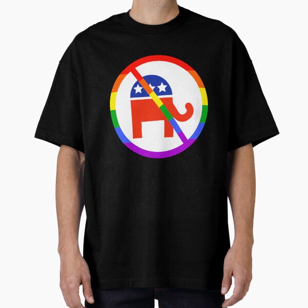 Vista previa del artículo con la obra «Diseño anti-Partido Republicano con arcoiris», diseñado y vendido por Rachel the Artist .