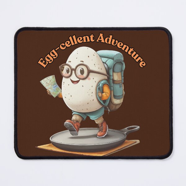 Item preview, Egg-cellent Adventure Cute Cartoon Egg Explorer on Frying Pan Path Illustration designed and sold by R31bN.