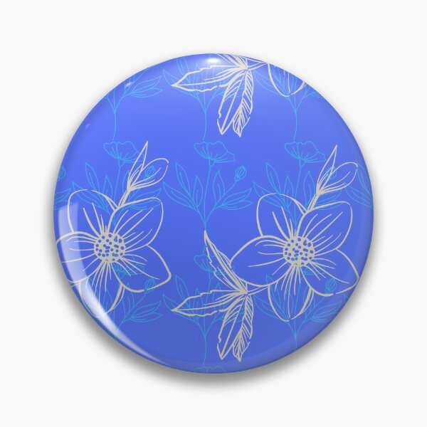 Aperçu de l'œuvre Motif de fleurs blanches et bleues créée et vendue par Johnmichaelart.