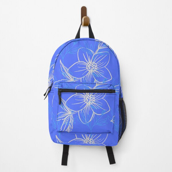 Item preview, Patrón de flores blancas y azules designed and sold by Johnmichaelart.