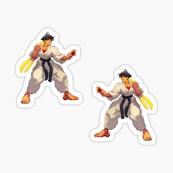 Vista previa del artículo con la obra «Postura de combate de Makoto SF3», diseñado y vendido por ropified.