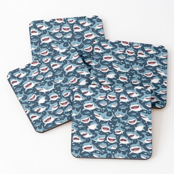 Item preview, Seamless cute shark pattern designed and sold by brandingpro.