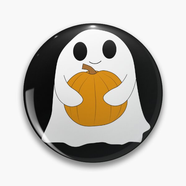 Item preview, Cute Ghost Holding Pumpkin Halloween Design designed and sold by Midnight Sky Sundry.