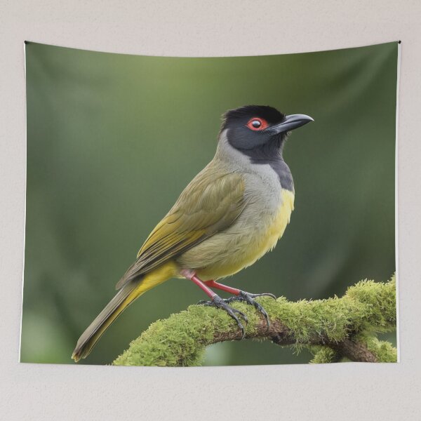 Item preview, Black Capped Bulbul on a Branch designed and sold by laguitan10.