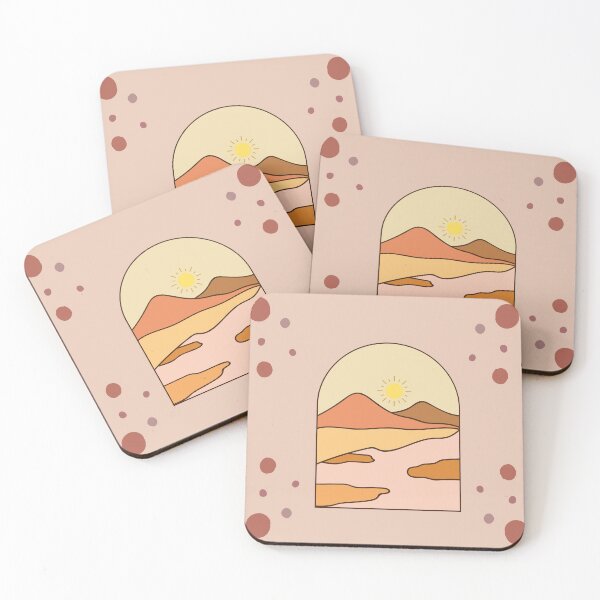 Item preview, Boho Sunset Desert - Minimalist Warm Tones Landscape Art designed and sold by Dshoppin.