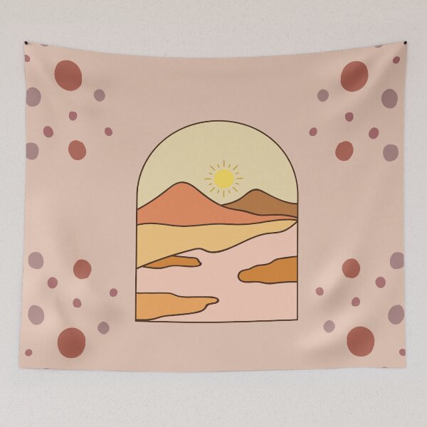 Item preview, Boho Sunset Desert - Minimalist Warm Tones Landscape Art designed and sold by Dshoppin.