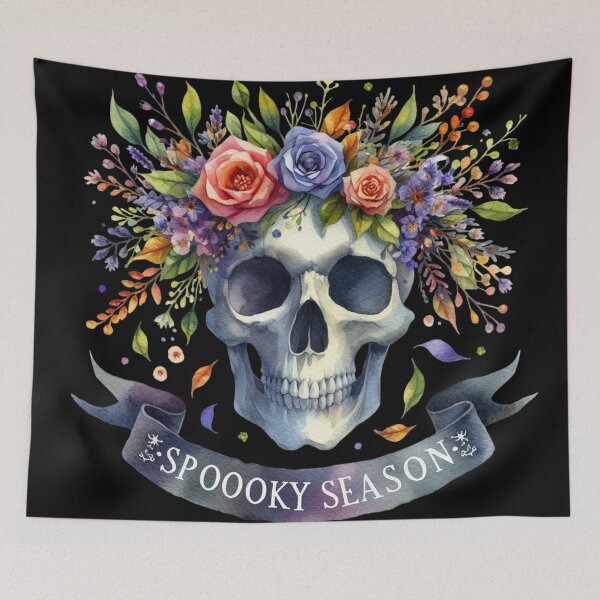 Item preview, Spooky season floral ghost skull spooky Halloween October  designed and sold by cocomelon168.