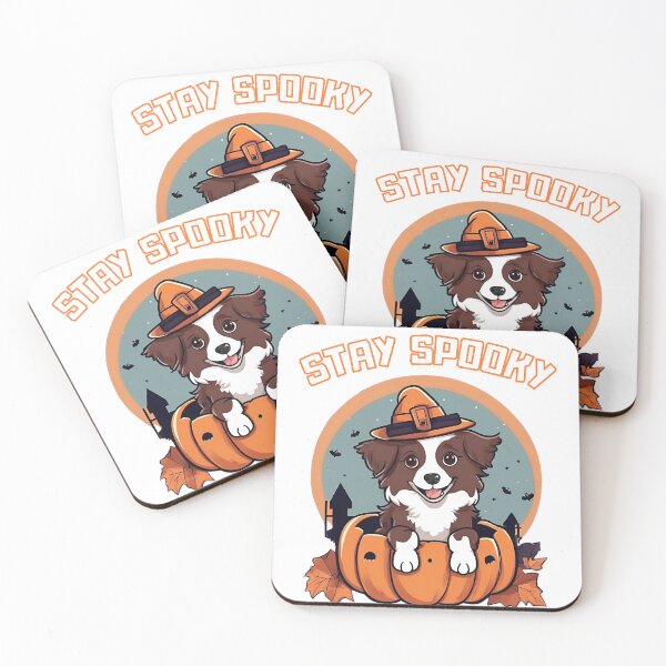Item preview, Stay Spooky: Chocolate Australian Shepherd in Pumpkin designed and sold by GoodyPaws.