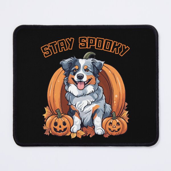 Item preview, Stay Spooky: Blue Merle Australian Shepherd in Pumpkin designed and sold by GoodyPaws.