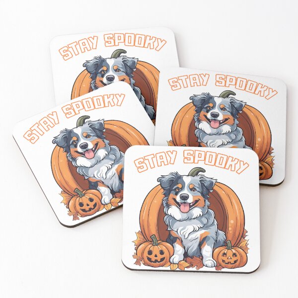 Item preview, Stay Spooky: Blue Merle Australian Shepherd in Pumpkin designed and sold by GoodyPaws.