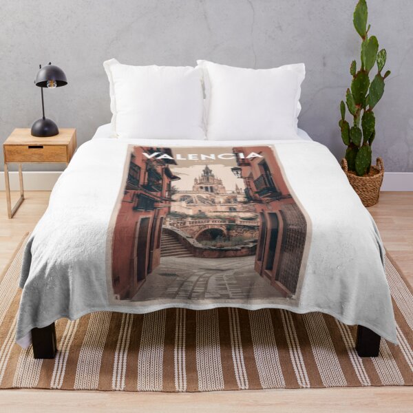 Item preview, Vintage Valencia travel poster - Gothic cathedral and charming streets in retro style designed and sold by pod24.
