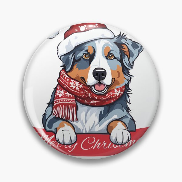 Item preview, Festive Blue Merle Aussie: Christmas Hat and Scarf designed and sold by GoodyPaws.