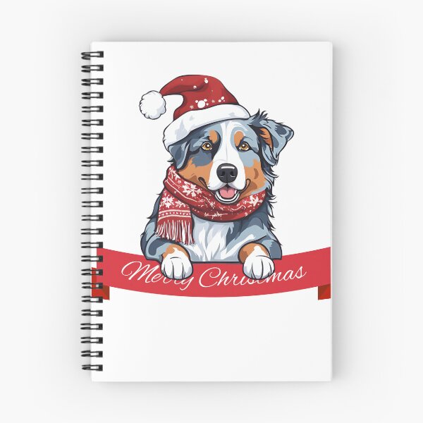 Artikelvorschau, Festlicher Blue Merle Aussie: Weihnachtsmütze und Schal entworfen und verkauft von GoodyPaws.