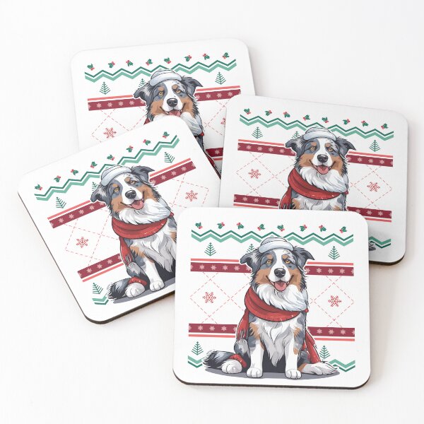 Item preview, Aussie: Australian Shepherd Against Christmas Sweater Pattern designed and sold by GoodyPaws.