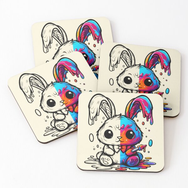 Item preview, Rabbit, Innovative Design with a Blend of Line Art and Colorful Illustration designed and sold by beyazart.