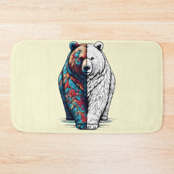 Item preview, Bear, Unique Half Line Art, Half Colorful Design with Striking Contrast designed and sold by beyazart.