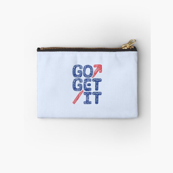 Item preview, Go Get It hand writing font message for cheering up and motivation Blue and Red designed and sold by Wiggly Lines.