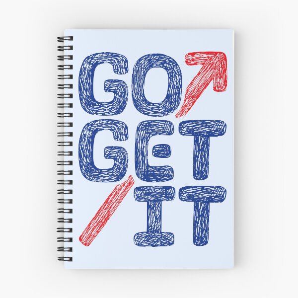Item preview, Go Get It hand writing font message for cheering up and motivation Blue and Red designed and sold by Wiggly Lines.
