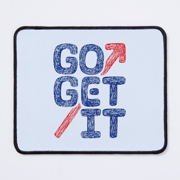 Item preview, Go Get It hand writing font message for cheering up and motivation Blue and Red designed and sold by Wiggly Lines.