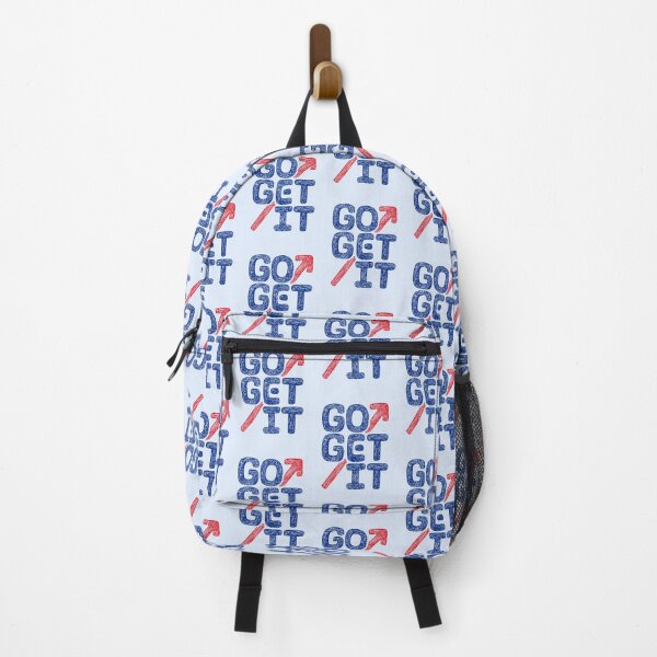 Item preview, Go Get It hand writing font message for cheering up and motivation Blue and Red designed and sold by Wiggly Lines.
