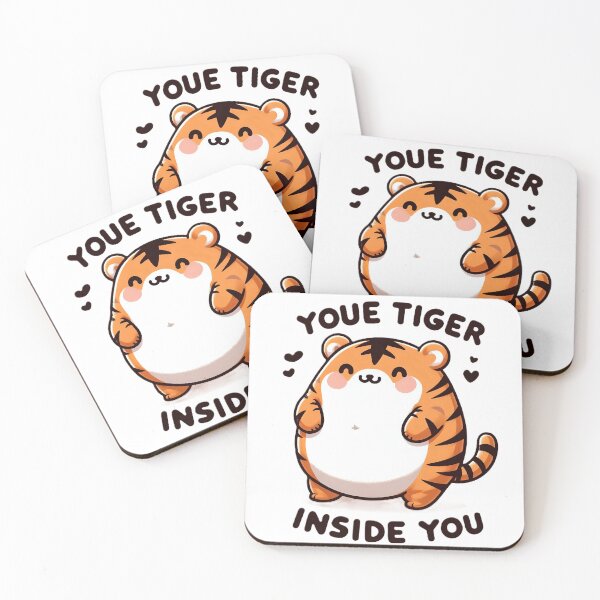 Item preview, "The Chubby Tiger Inside You - Cute Motivational Design" designed and sold by projectman-art.