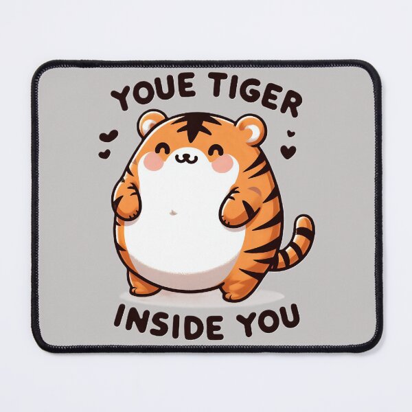 Item preview, "The Chubby Tiger Inside You - Cute Motivational Design" designed and sold by projectman-art.