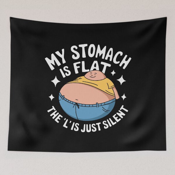 Item preview, Fat Flat Body Positive Humor Funny Fitness Diet Joke Clever Gift Idea designed and sold by w1ckerman.