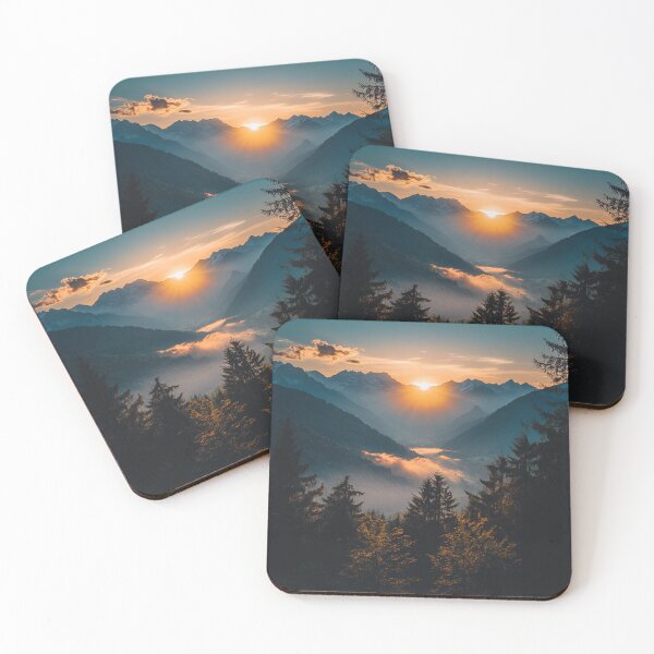 Item preview, Sunrise Mountains Valley Landscape designed and sold by NicolasGlowArt.