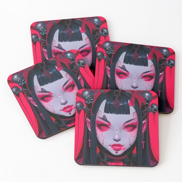 Item preview, Goth Geisha Girl Cyberpunk Cybergoth Darkwave Darksynth Vampire designed and sold by Nightarcade.