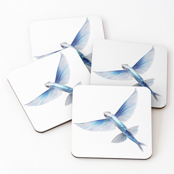 Item preview, Flyingfish  has elongated pectoral fins spread wide like wings, glistening  designed and sold by wonderisland.