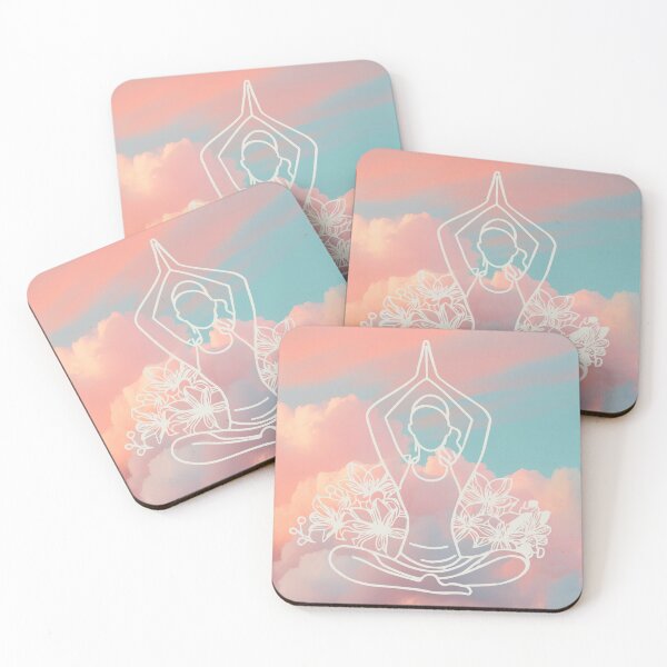 Item preview, Galactic Calm and Centred Meditation Yoga Pink Clouds Sky designed and sold by WildWoodlandWitch.
